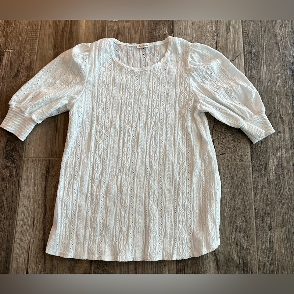 Lime and Chili Eyelet White Top